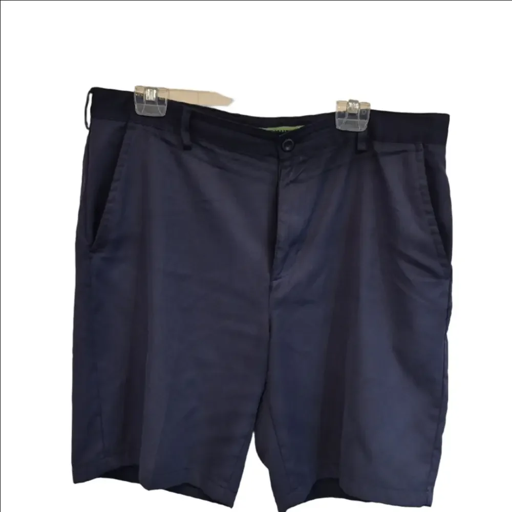 Izod Men's Dark Blue Flat Front Golf Shorts 9 1/2